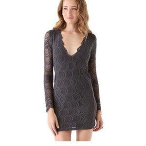 Nightcap Clothing Victorian Lace V-neck Mini Dress